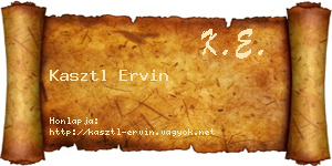 Kasztl Ervin névjegykártya